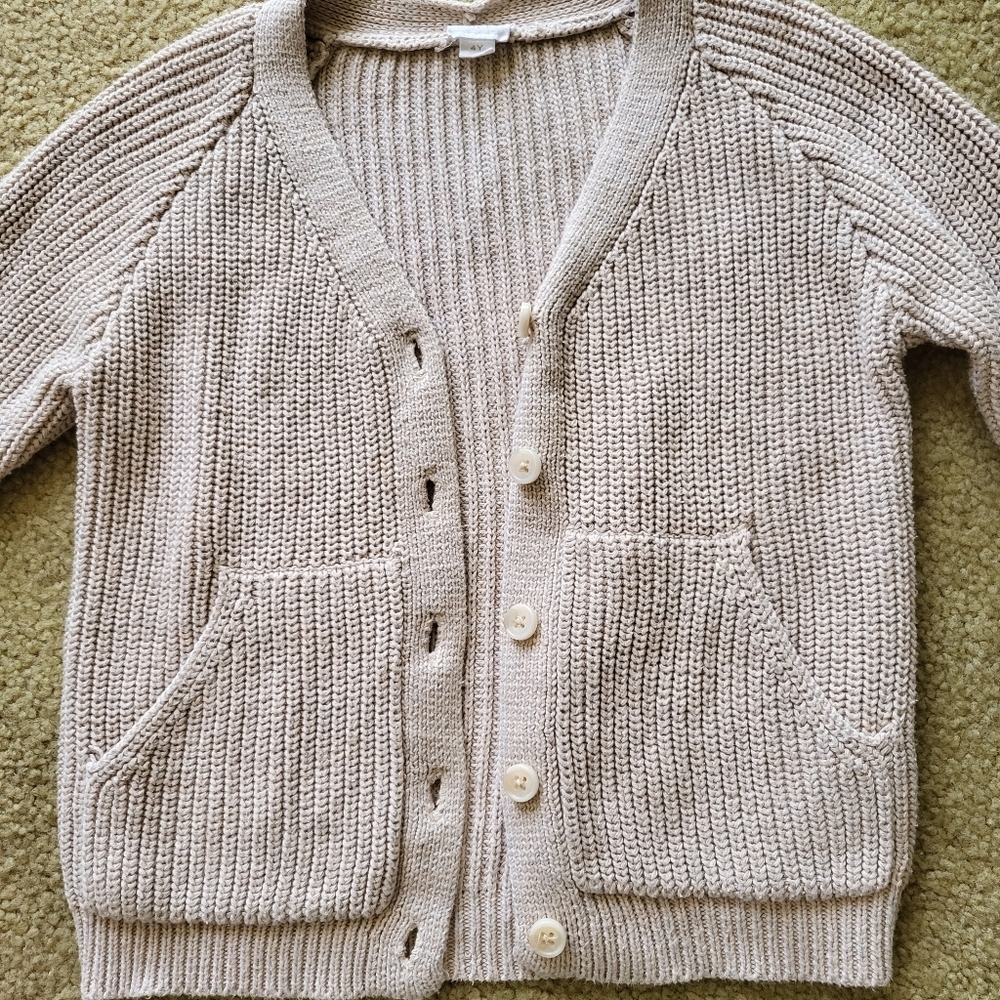 kids Cream Knit Cardigan Sweater 4y - Picture 5 of 8